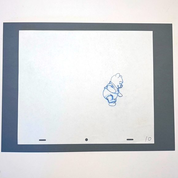 Disney Studios Winnie the Pooh Pencil Drawing With ORIGINAL PRODUCTION MARKS - Picture 2 of 3